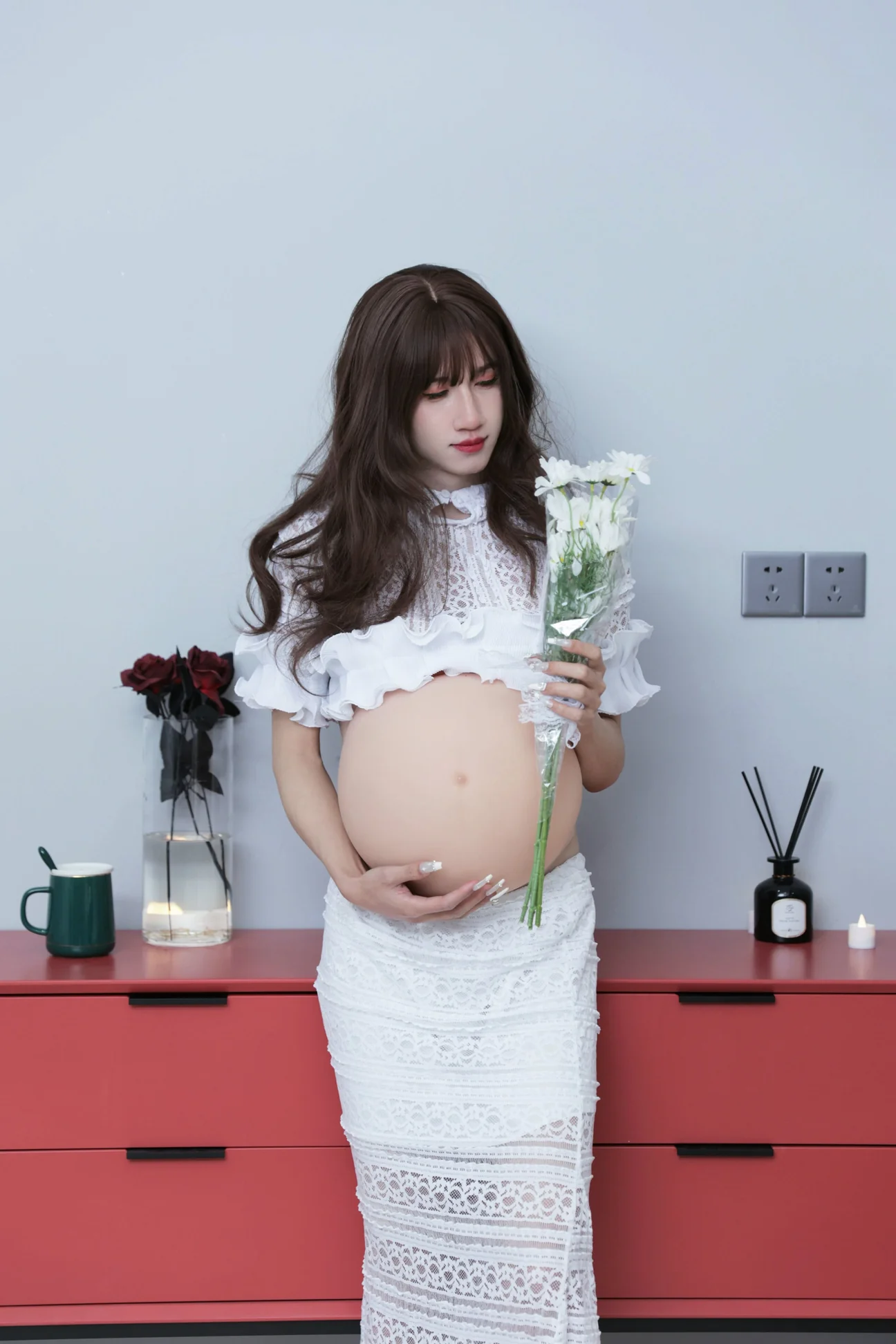 8G FAKE PREGNANT BELLY LINEA NIGRA MAKE
