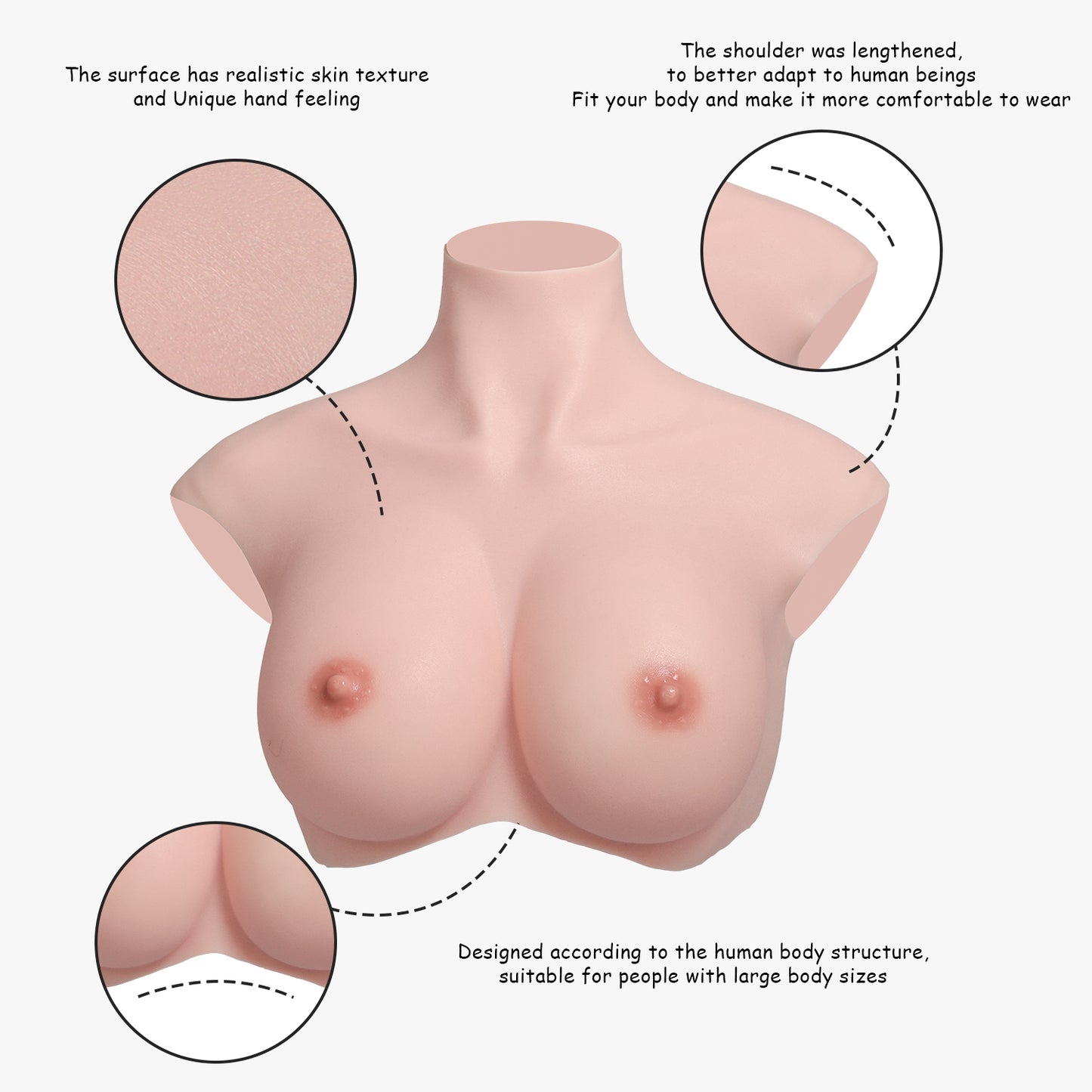 Silicone Breast Forms Suitable for Large Busted Body Types G-S Cup.