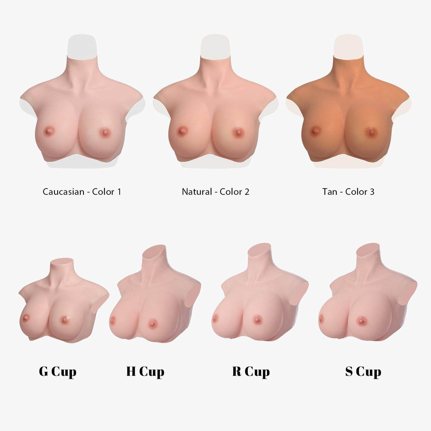 Silicone Breast Forms Suitable for Large Busted Body Types G-S Cup.