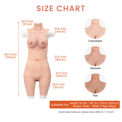 D Cup Short Silicone Bodysuit