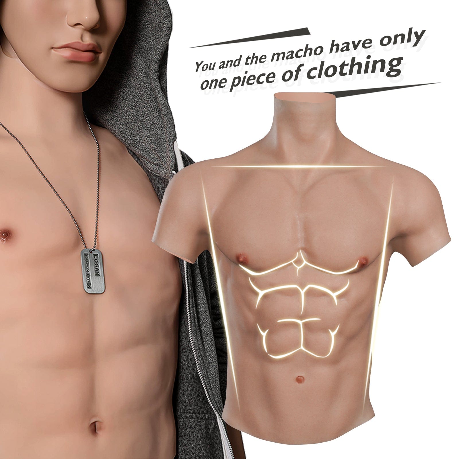  WQCZ Men Fake Muscle Suit, Realistics Silicone Bodysuit for  Cosplay Crossdressers,Tan : Clothing, Shoes & Jewelry