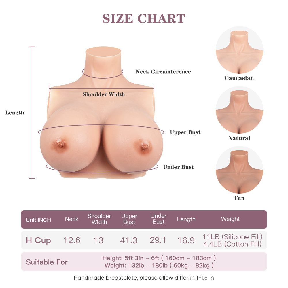 H Cup Silicone Breastplate Huge Boobs