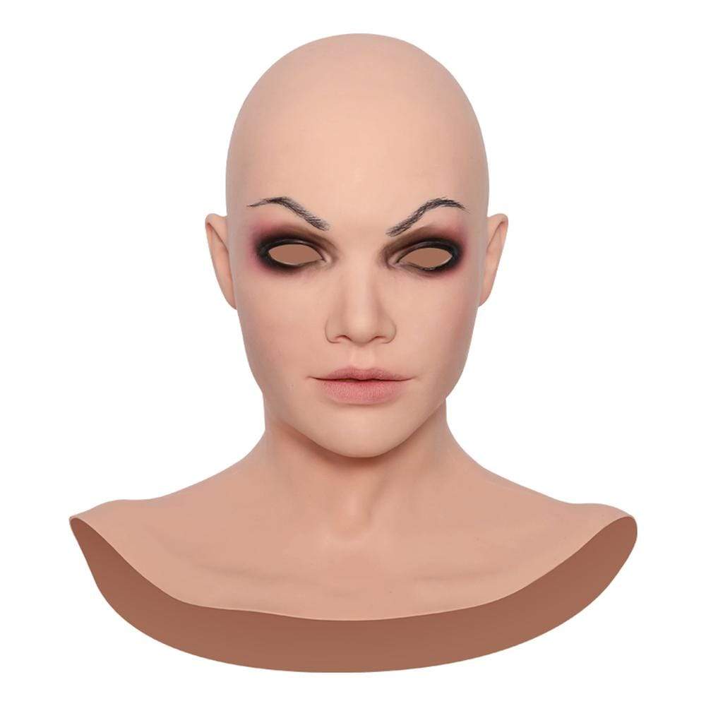 Soft Silicone Realistic Female Head Mask for Crossdresser