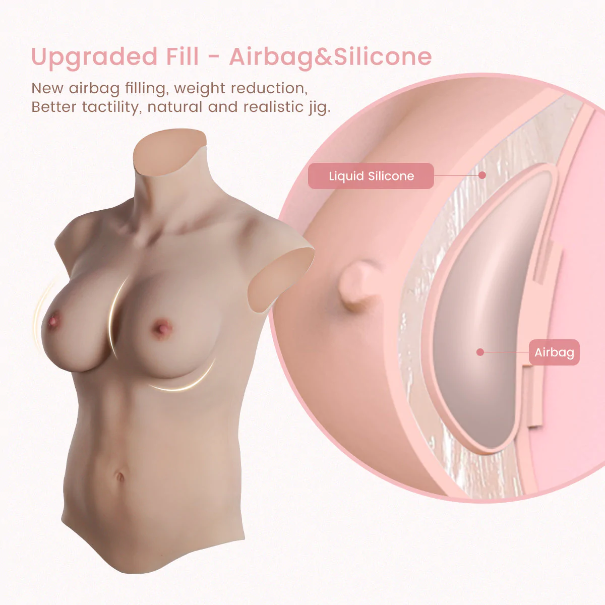 Minaky Silicone Highest Breast Plate with Bloodshot For Crossdressers